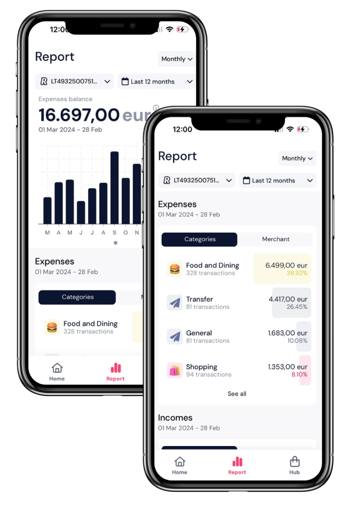 Bankata app 2 screens